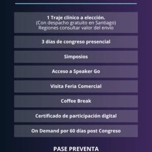 Pase Preventa General + 1 traje clínico de premier Jalecos