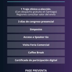 Pase Preventa General + 1 traje clínico de premier Jalecos